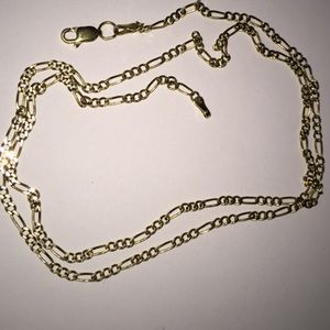 STAMPED 2.5 mm solid 14k Gold figaro chain 22”
